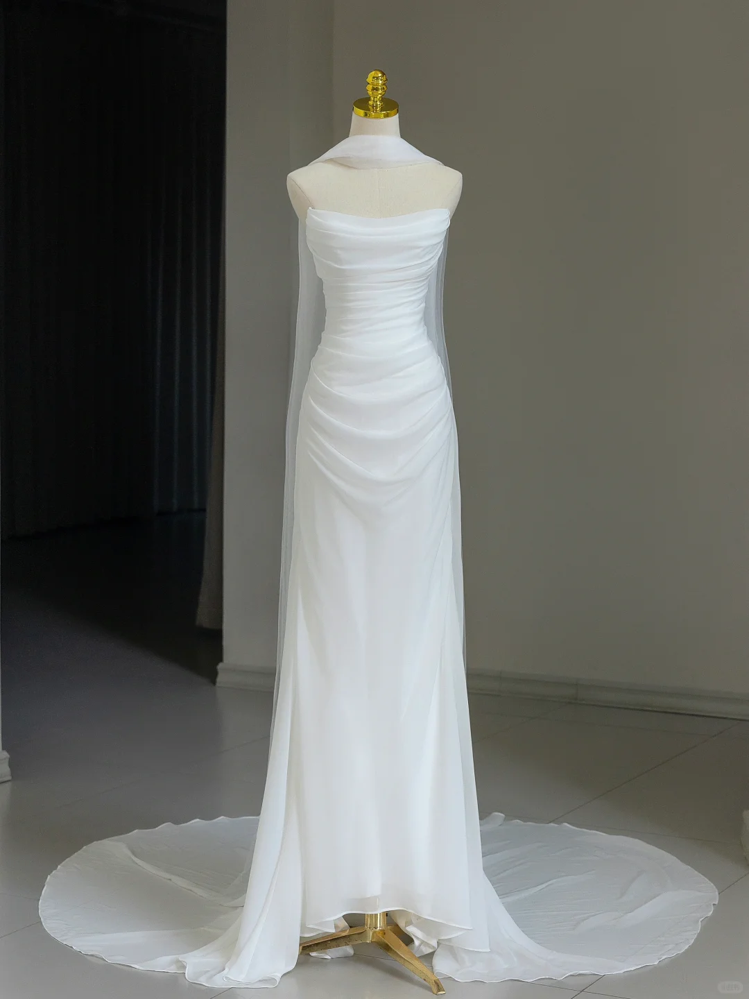 Vestido de novia modesto, con hombros descubiertos y mangas cortas de tul, elegante, DH1134