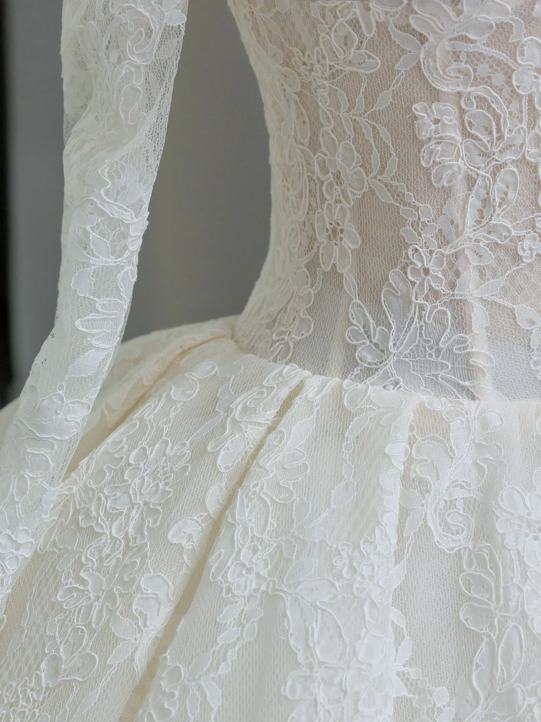 Vestido de novia único, de gala, con hombros descubiertos, encaje, mangas largas, blanco, años 50, vestidos de novia vintage, DH1137