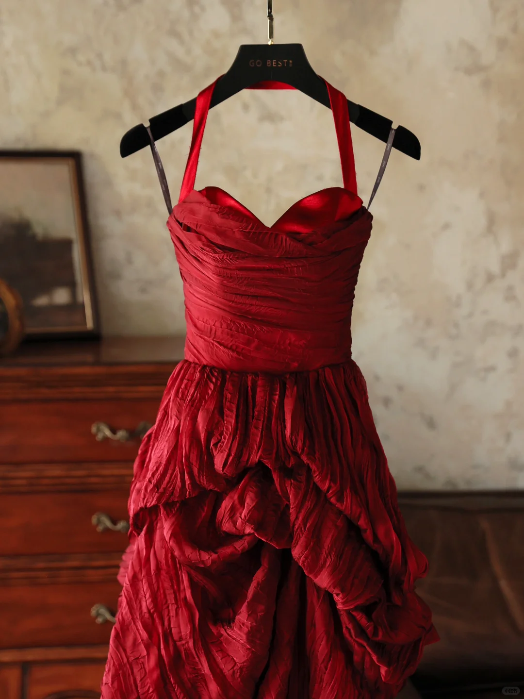 Elegante vestido de fiesta largo de satén rojo vino con cuello halter, para fiesta de verano, para 20 cumpleaños y 18 años, DH1139