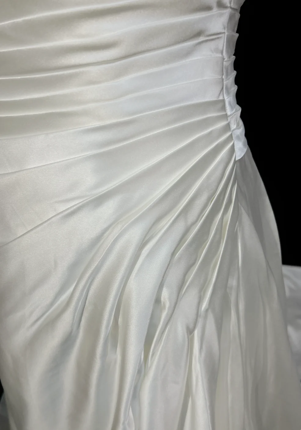 Vestido de novia único, corte A, escote en V, satén blanco, cuentas, estilo años 90, vestidos de novia vintage DH1163