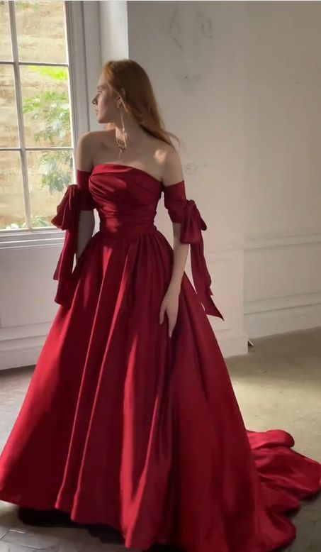 Elegante vestido de fiesta largo sin tirantes color vino tinto, vestido de fiesta de verano para 20 cumpleaños, atuendos para 18 cumpleaños, inspiración para adolescentes DH125