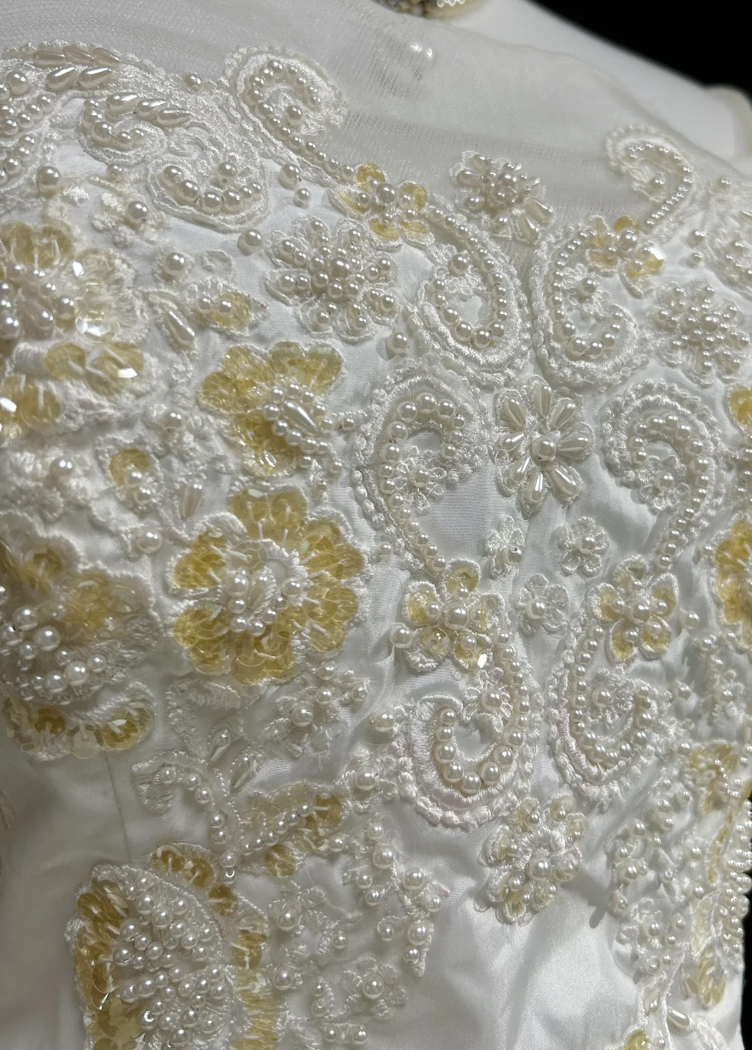 Vestido de novia único, de fiesta, con hombros descubiertos, blanco, de manga corta, de encaje, estilo vintage de los años 80, DH1258