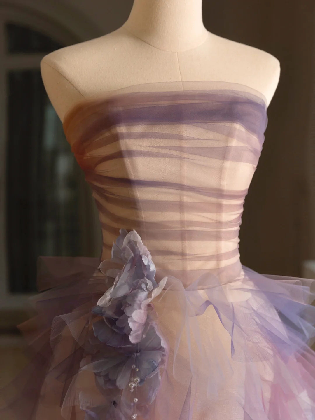 Vestido de quinceañera de lujo, sin tirantes, sin mangas, de tul, para 15 años, dulce 16, DH1293