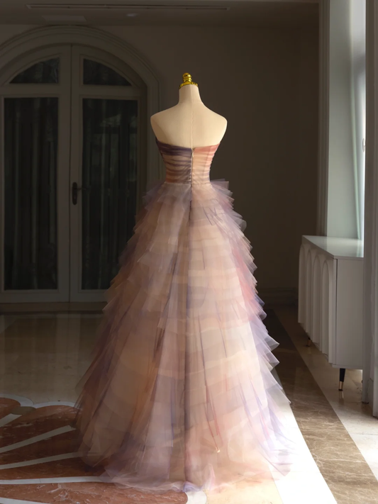 Vestido de quinceañera de lujo, sin tirantes, sin mangas, de tul, para 15 años, dulce 16, DH1293
