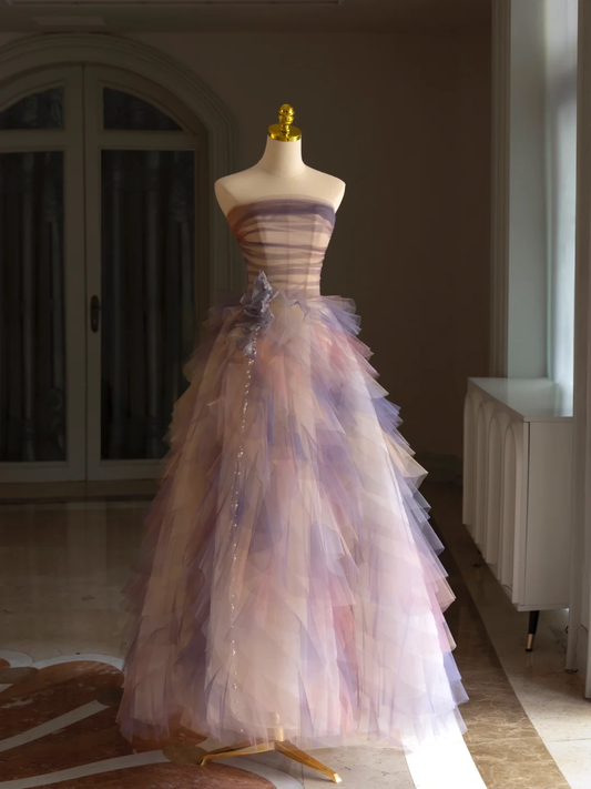 Vestido de quinceañera de lujo, sin tirantes, sin mangas, de tul, para 15 años, dulce 16, DH1293