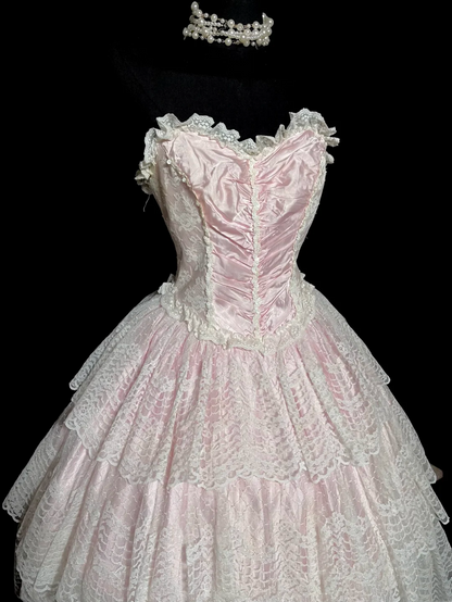 Vestido de fiesta corto rosa con escote corazón y encaje, ideal para el 7.º grado, para la escuela secundaria, DH1322