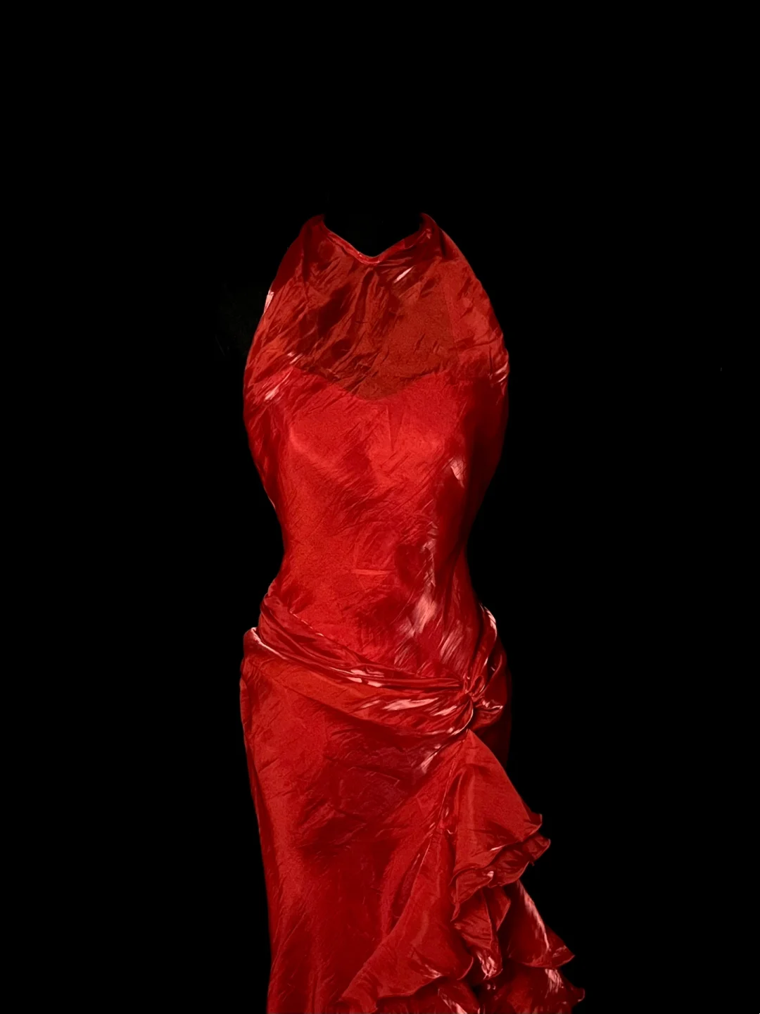 Elegante vestido de fiesta largo de satén rojo con cuello halter, para verano, para celebrar 20 cumpleaños y 18 años, DH1325