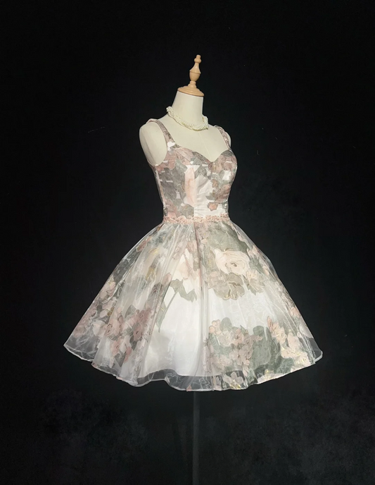 Cute Ball Gown Sweetheart Floral Short Mini Tulle Formal 8th Grade Homecoming Dresses Middle School Cocktail Night Dress Hoco Outfits DH1451