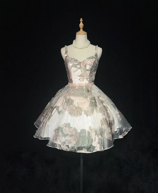 Cute Ball Gown Sweetheart Floral Short Mini Tulle Formal 8th Grade Homecoming Dresses Middle School Cocktail Night Dress Hoco Outfits DH1451