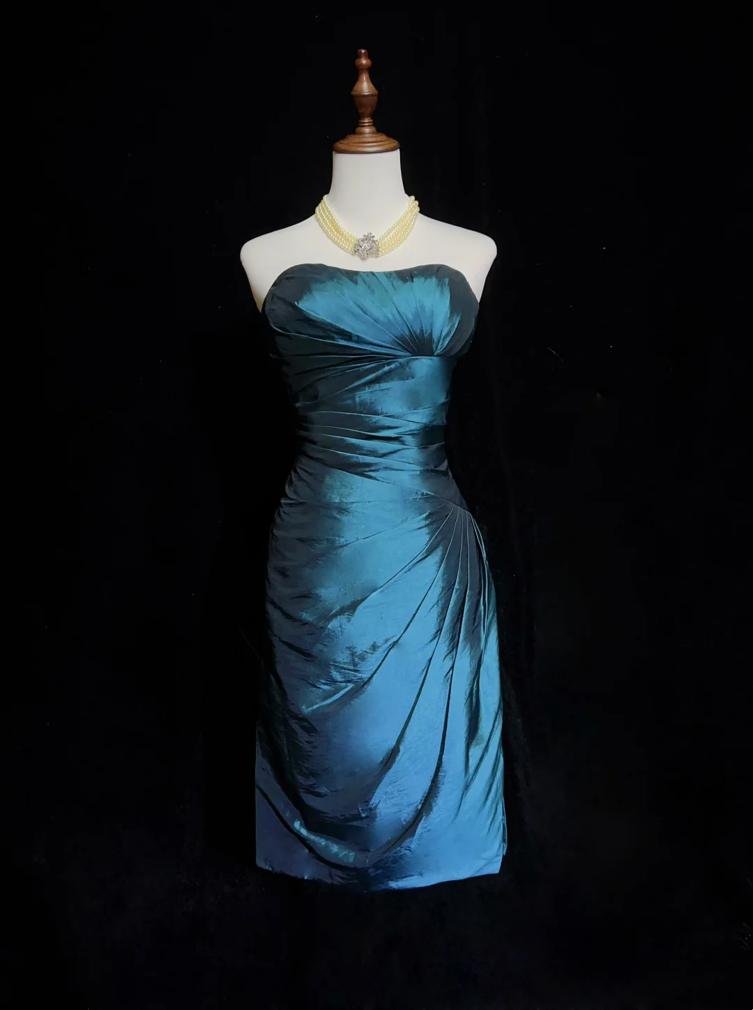 Vestido de cóctel azul marino a la rodilla, moderno, sin tirantes, para octavo grado, para escuela secundaria, Hoco Outfits DH1462