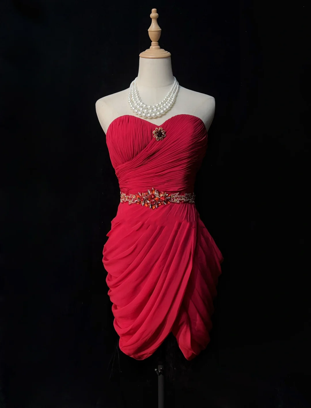 Vintage Sheath Sweetheart Red Chiffon Short Formal 8th Grade Homecoming Dresses Middle School Cocktail Dress Mini Hoco Outfits DH1469