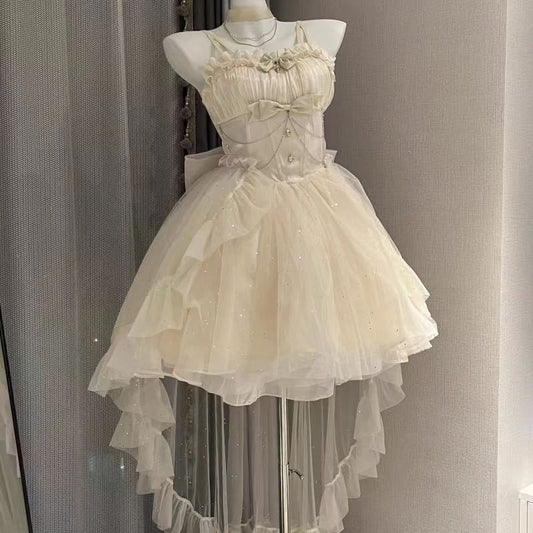 Vestido de fiesta corto de tul con tirantes finos para octavo grado, vestido de cóctel para secundaria, atuendos Hoco DH1616