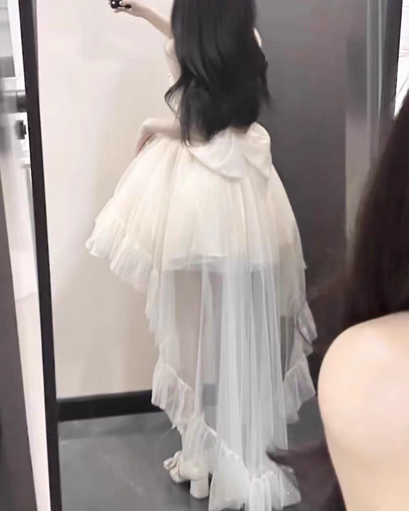 Vestido gótico de fiesta con tirantes finos de tul para 8.º grado, vestido de fiesta para secundaria, atuendos de lolita DH1625