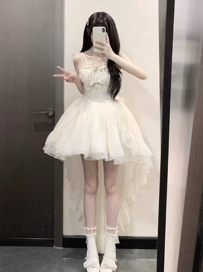 Vestido gótico de fiesta con tirantes finos de tul para 8.º grado, vestido de fiesta para secundaria, atuendos de lolita DH1625