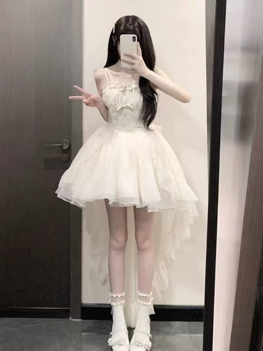 Vestido gótico de fiesta con tirantes finos de tul para 8.º grado, vestido de fiesta para secundaria, atuendos de lolita DH1625