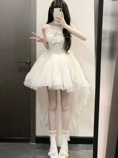 Vestido gótico de fiesta con tirantes finos de tul para 8.º grado, vestido de fiesta para secundaria, atuendos de lolita DH1625