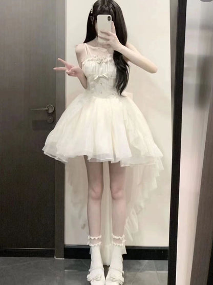 Vestido gótico de fiesta con tirantes finos de tul para 8.º grado, vestido de fiesta para secundaria, atuendos de lolita DH1625