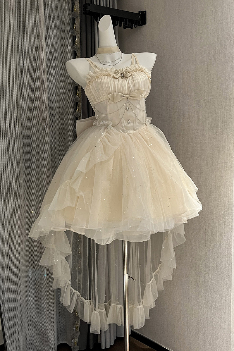 Vestido gótico de fiesta con tirantes finos de tul para 8.º grado, vestido de fiesta para secundaria, atuendos de lolita DH1625