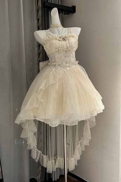 Vestido gótico de fiesta con tirantes finos de tul para 8.º grado, vestido de fiesta para secundaria, atuendos de lolita DH1625