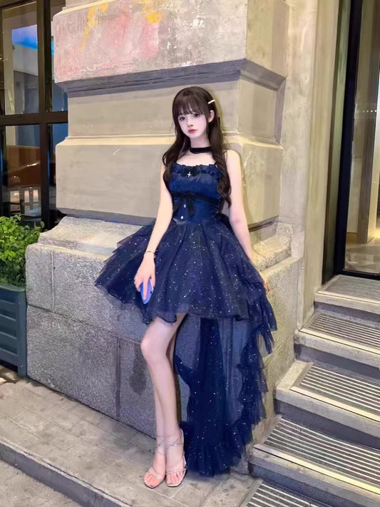 Sweet Ball Gown Spaghetti Straps Navy Blue Gotica Formal 8th Grade Homecoming Dresses Middle School Lolita Dress Hoco Outfits Lolita Outfit DH1629