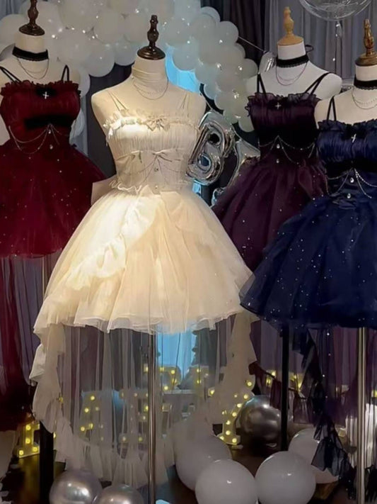 Cute French Style Ladies Fairy High Low Spaghetti Straps Tulle Gotica Formal 8th Grade Homecoming Dresses Lolita Dress Hoco Outfits Lolita Outfits DH1659