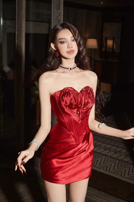 Cute Sheath Sweetheart Satin Short Mini Formal 8th Grade Burgundy Homecoming Dresses High School Hoco Court Dress Graduation Dress Hoco Outfits DH1818