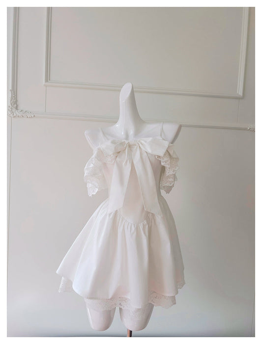 Cute A Line Spaghetti Straps White Grad Dress Inspo Short Mini Formal 8th Grade Homecoming Dresses High School Hoco Court Dress Graduation Dress Hoco Outfits DH1896