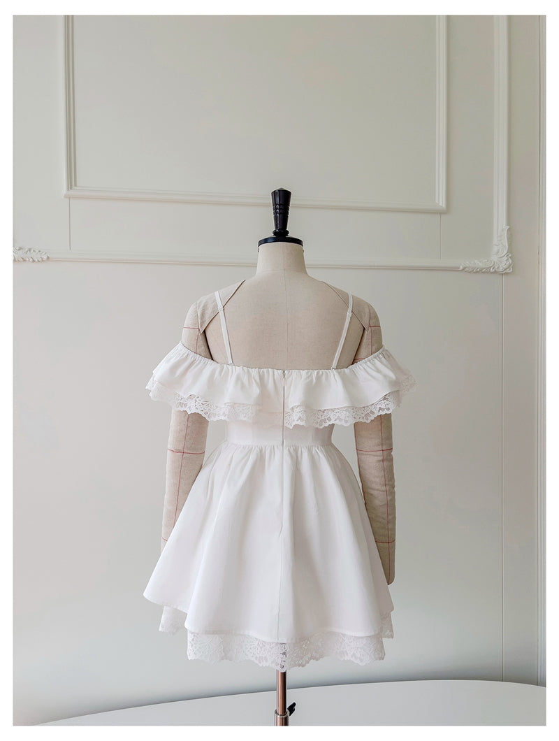 Cute A Line Spaghetti Straps White Grad Dress Inspo Short Mini Formal 8th Grade Homecoming Dresses High School Hoco Court Dress Graduation Dress Hoco Outfits DH1896