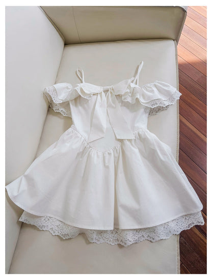 Cute A Line Spaghetti Straps White Grad Dress Inspo Short Mini Formal 8th Grade Homecoming Dresses High School Hoco Court Dress Graduation Dress Hoco Outfits DH1896