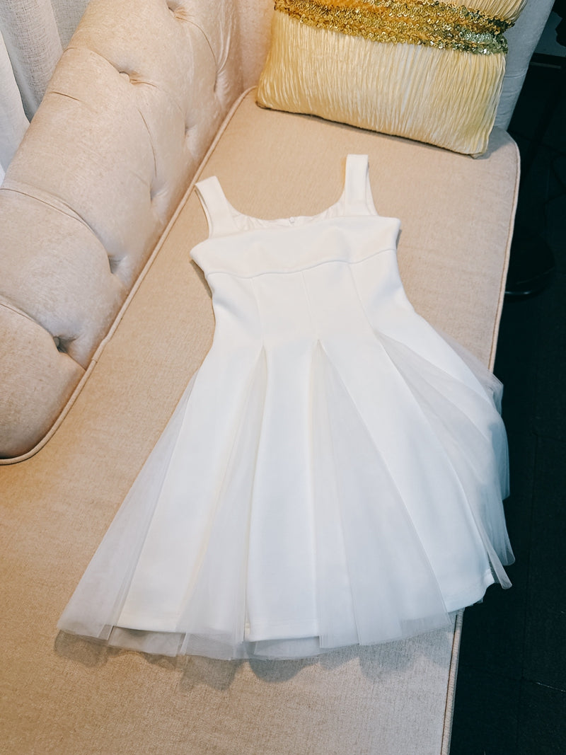 Cute A Line Square White Grad Dress Inspo Short Mini Formal 8th Grade Homecoming Dresses High School Hoco Court Dress Graduation Dress Hoco Outfits DH1897