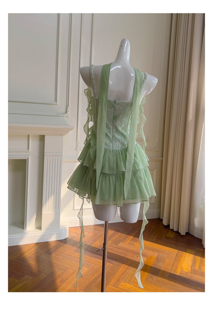 Cute A Line Spaghetti Straps Sage Green Chiffon Grad Dress Inspo Short Mini Formal 8th Grade Homecoming Dresses High School Hoco Court Dress Graduation Dress Hoco Outfits DH1901
