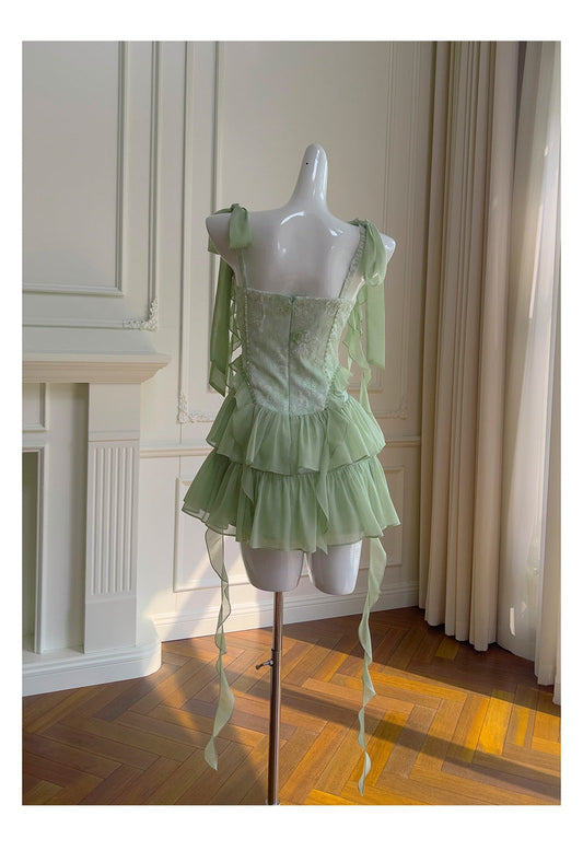 Cute A Line Spaghetti Straps Sage Green Chiffon Grad Dress Inspo Short Mini Formal 8th Grade Homecoming Dresses High School Hoco Court Dress Graduation Dress Hoco Outfits DH1901