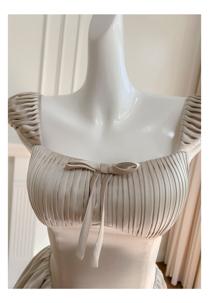 Simple A Line Square Champagne Chiffon Short Mini Formal 8th Grade Homecoming Dresses High School Hoco Court Dress Graduation Dress Cocktail Outfits DH1902