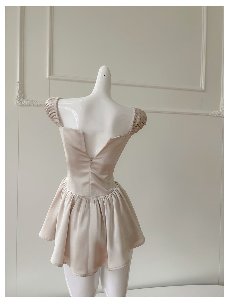 Simple A Line Square Champagne Chiffon Short Mini Formal 8th Grade Homecoming Dresses High School Hoco Court Dress Graduation Dress Cocktail Outfits DH1902