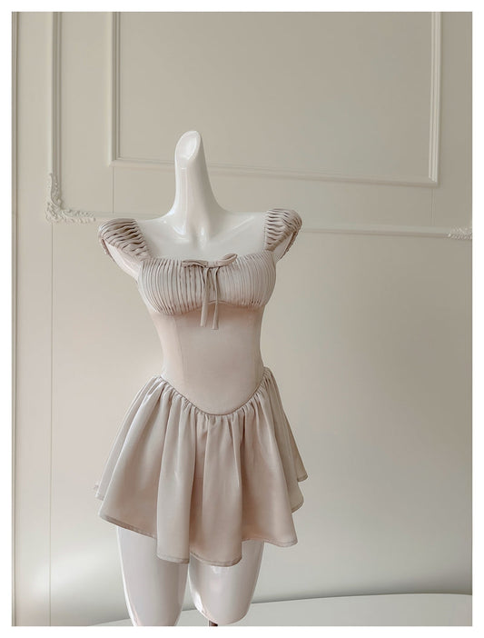 Simple A Line Square Champagne Chiffon Short Mini Formal 8th Grade Homecoming Dresses High School Hoco Court Dress Graduation Dress Cocktail Outfits DH1902