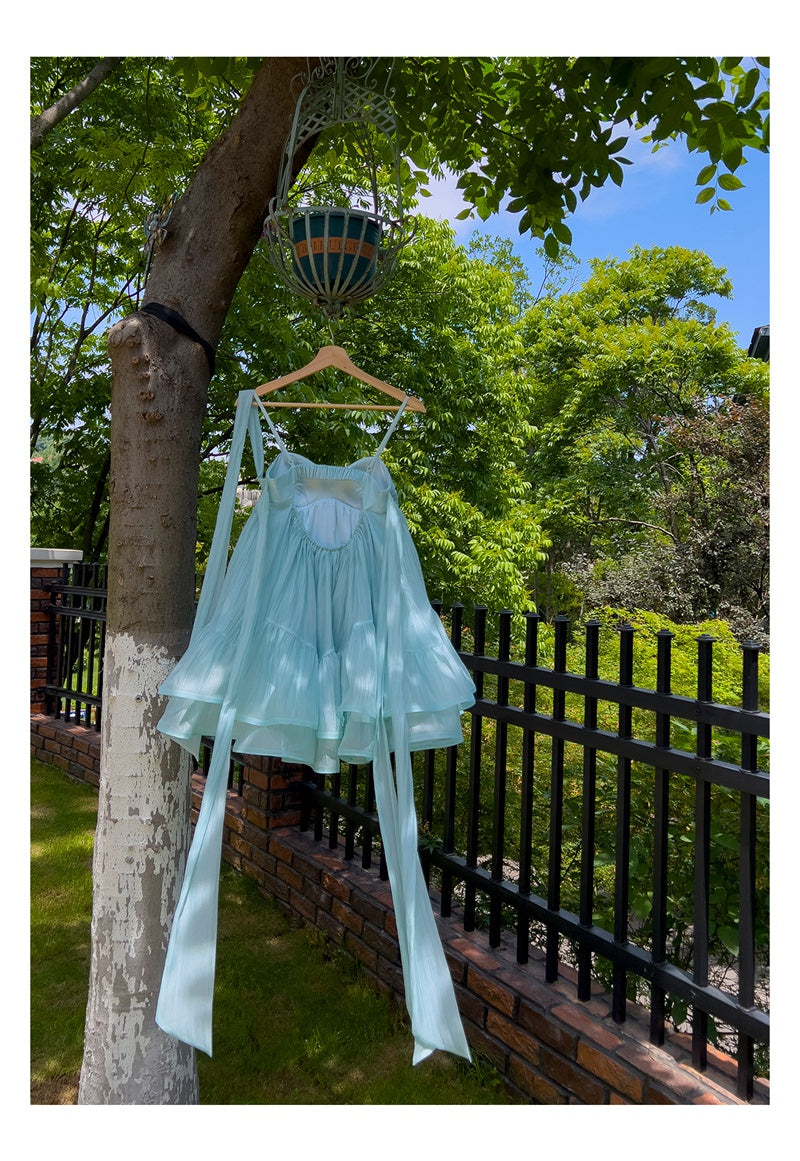 Cute A Line Spaghetti Straps Blue Backless Grad Dress Inspo Short Mini Formal 8th Grade Homecoming Dresses High School Hoco Court Dress Graduation Dress Hoco Outfits DH1903