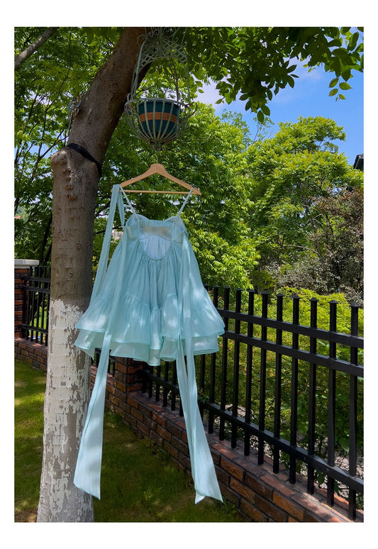 Cute A Line Spaghetti Straps Blue Backless Grad Dress Inspo Short Mini Formal 8th Grade Homecoming Dresses High School Hoco Court Dress Graduation Dress Hoco Outfits DH1903