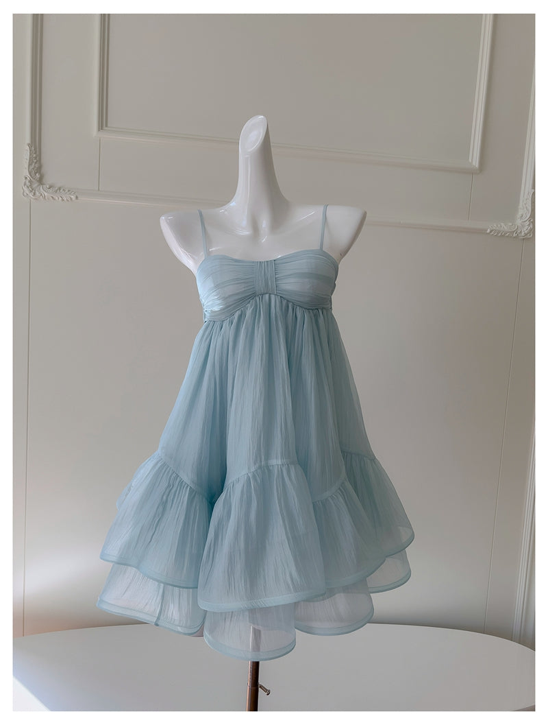 Cute A Line Spaghetti Straps Blue Backless Grad Dress Inspo Short Mini Formal 8th Grade Homecoming Dresses High School Hoco Court Dress Graduation Dress Hoco Outfits DH1904