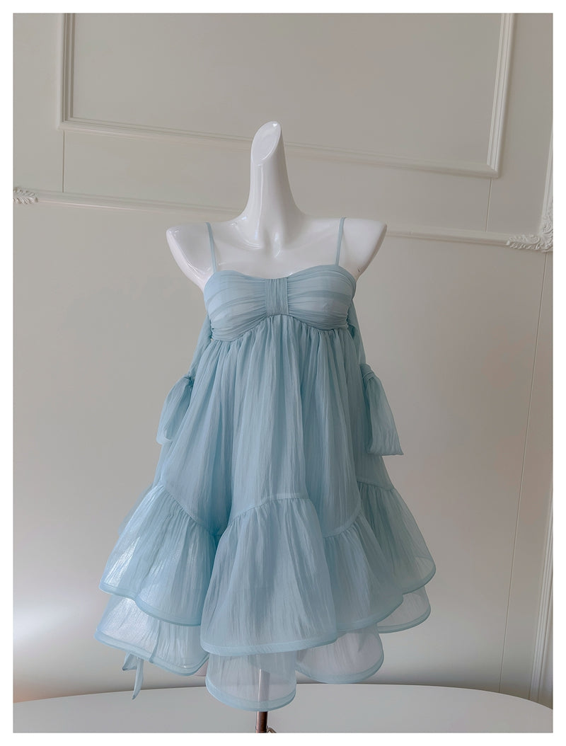 Pretty A Line Spaghetti Straps Blue Open Backs Grad Dress Inspo Short Mini Formal 8th Grade Homecoming Dresses High School Hoco Court Dress Graduation Dress Hoco Outfits D1905