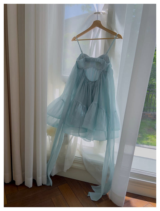 Simple A Line Spaghetti Straps Blue Open Backs Grad Dress Inspo Short Mini Formal 8th Grade Homecoming Dresses High School Hoco Court Dress Graduation Dress Hoco Outfits DH1905