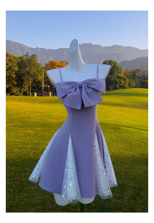 Pretty A Line Spaghetti Straps Grape Grad Dress Inspo Short Mini Formal 8th Grade Homecoming Dresses High School Hoco Court Dress Graduation Dress Hoco Outfits DH1906