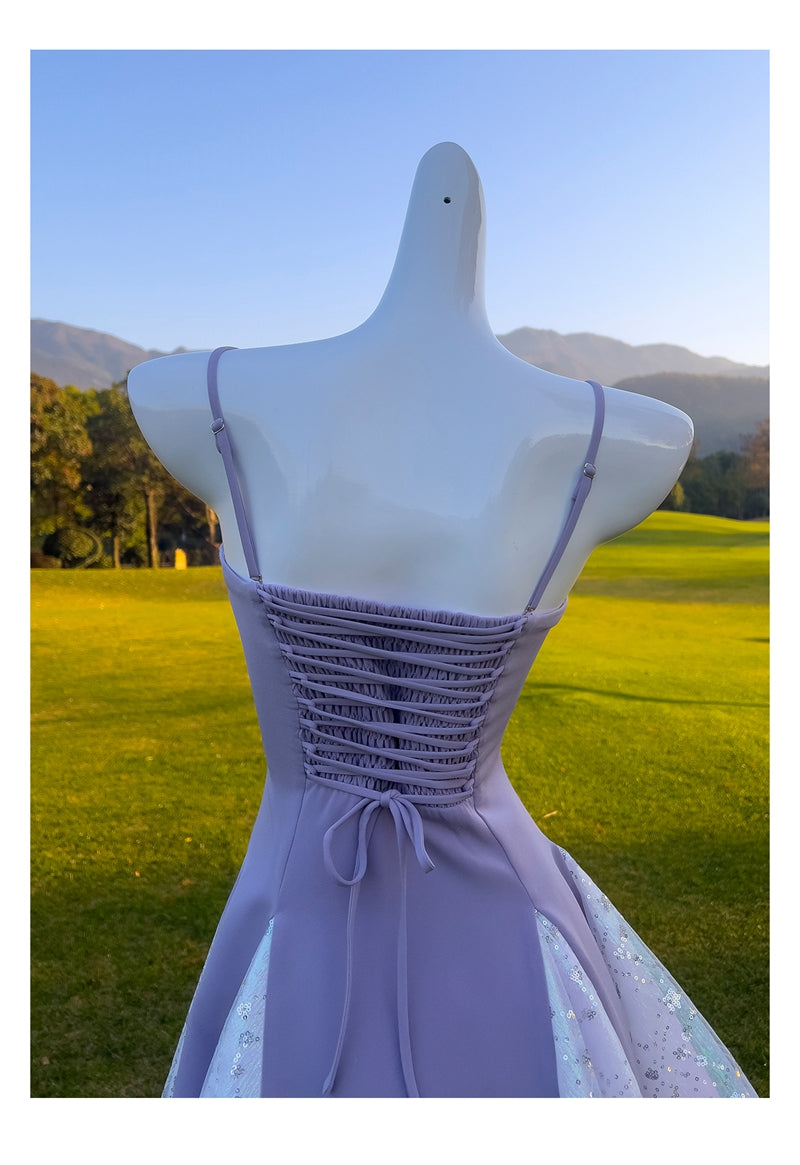 Pretty A Line Spaghetti Straps Grape Grad Dress Inspo Short Mini Formal 8th Grade Homecoming Dresses High School Hoco Court Dress Graduation Dress Hoco Outfits DH1906