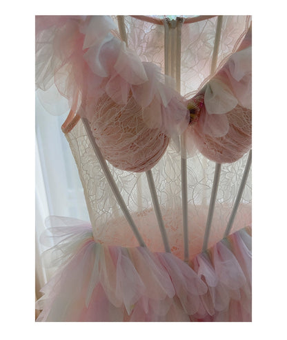 Pretty Ball Gown V Neck Pink Grad Dress Inspo Short Mini Formal 8th Grade Homecoming Dresses High School Hoco Court Dress Graduation Dress Cocktail Birthday Outfits DH1914
