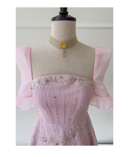 Vestido elegante de graduación con lentejuelas rosas y corte A, inspiración para vestidos de fiesta cortos y mini formales de octavo grado, vestido de fiesta de secundaria, vestido de graduación, vestido de cóctel, atuendos para 16.º cumpleaños DH1917