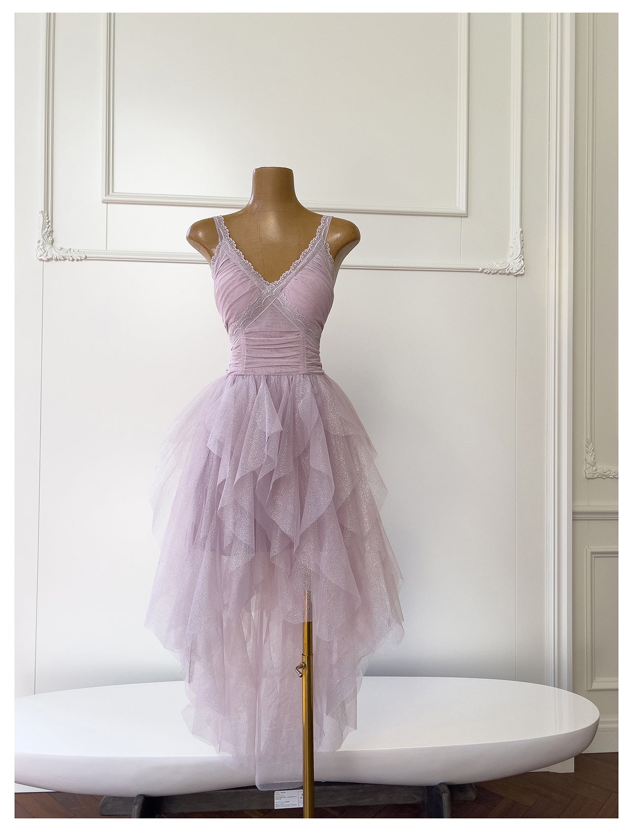 Vestido corto de cóctel para escuela secundaria, con tirantes finos, tul rosa, capas, corte A, para fiesta de 8.º grado, DH1991