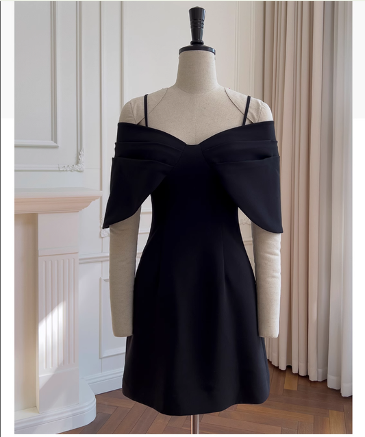 Cute A Line Spaghetti Straps Black Formal 8th Grade Homecoming Dresses Middle School Short Cocktail Gowns Graduation Dress Hoco Outfits DH1993
