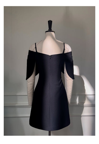 Cute A Line Spaghetti Straps Black Formal 8th Grade Homecoming Dresses Middle School Short Cocktail Gowns Graduation Dress Hoco Outfits DH1993