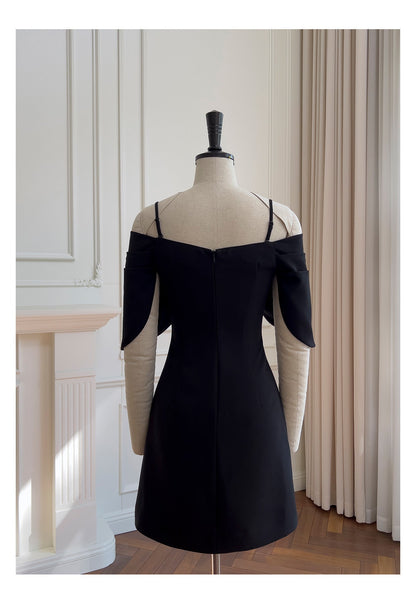 Cute A Line Spaghetti Straps Black Formal 8th Grade Homecoming Dresses Middle School Short Cocktail Gowns Graduation Dress Hoco Outfits DH1993