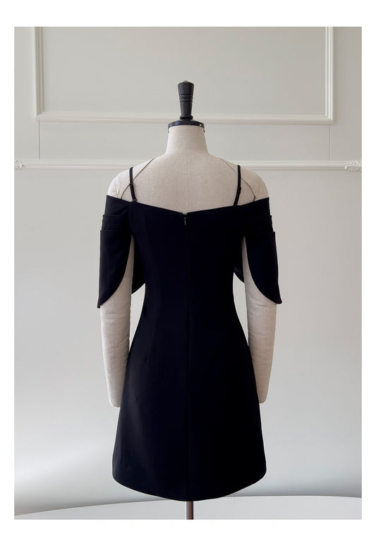 Cute A Line Spaghetti Straps Black Formal 8th Grade Homecoming Dresses Middle School Short Cocktail Gowns Graduation Dress Hoco Outfits DH1993
