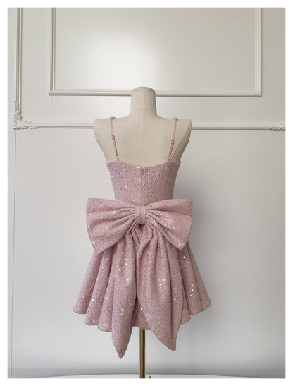 Cute A Line Square Pink Sequin Formal 8th Grade Homecoming Dresses Middle School Short Cocktail Gowns Graduation Dress Hoco Outfits D1994